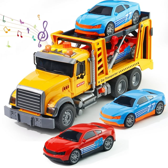 NETNEW Big Tow Trucks Toy for Boys 36 Years Trucks with Lift and 2 Car
