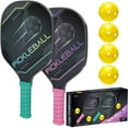 thumbnail image 1 of NETNEW Pickleball Paddles Pickleball Set of 2 Paddles, 4 Indoor Outdoor Pickleball Balls, Pickleball Paddle Set of 2 Wood Pickleball Racket Pickleball Racquets Gifts for Men Women All Levels & Ages, 1 of 6