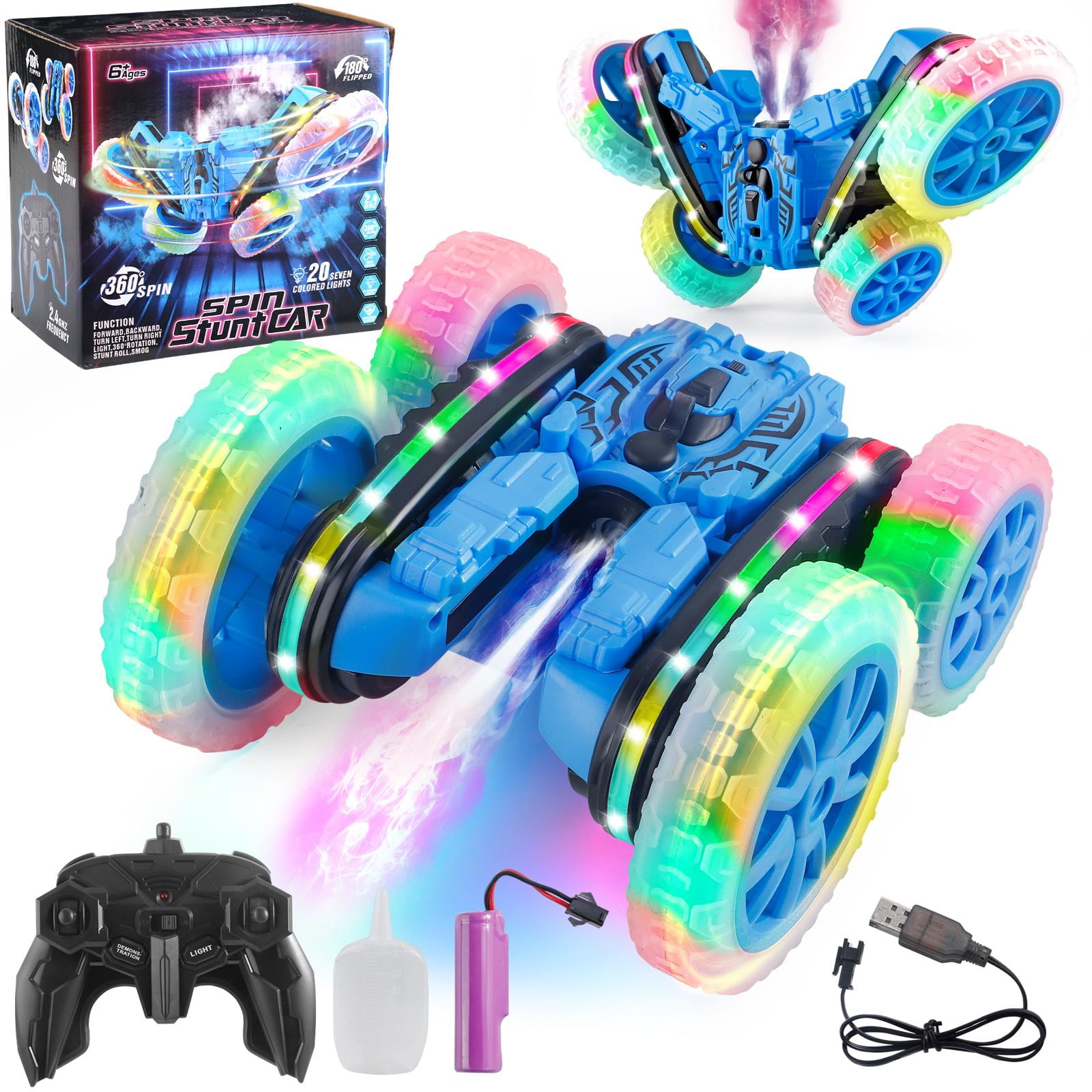 NETNEW RC Stunt Car Remote Control Car Toys for Boys 3-6-8 Years 4WD with Double Sided 360 Degrees Tumbling and Rotating