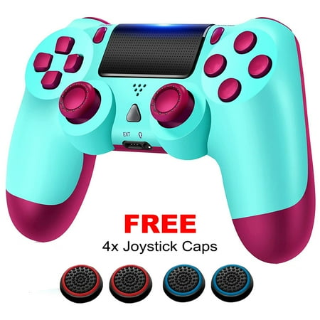 NETNEW Wireless Game Controller Compatible with PS4/Slim/Pro with Upgraded Joystick - Berry Blue