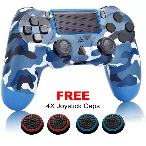 NETNEW Wireless Game Controller Compatible with PS4/Slim/Pro with Upgraded Joystick - Camo Blue