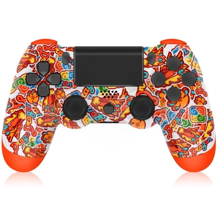 NETNEW Wireless Game Controller Compatible with PS4/Slim/Pro with Upgraded Joystick - Dragon