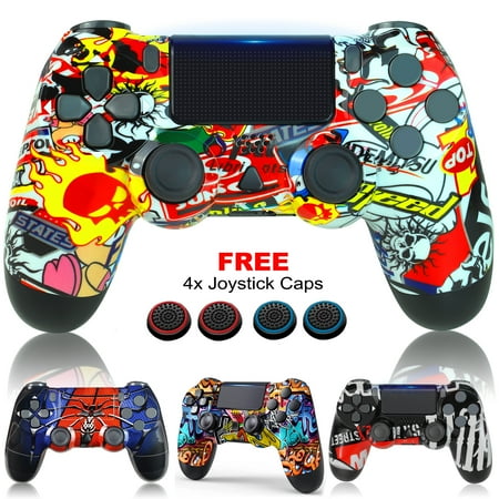 NETNEW Wireless Game Controller Compatible with PS4/Slim/Pro with Upgraded Joystick - Street Fire