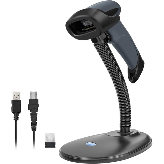 NETUM Bluetooth 1D Barcode Scanner with Stand 2.4G Wireless & Bluetooth & Wired CCD Scanner Gun for Supermarket, Store, Warehouse Handheld Bar Code Reader Work with Windows, Mac,Android, iOS -M6S