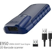 NETUM Bluetooth 2D Barcode Scanner, 3-in-1 Wireless Portable QR Bar Code Reader Work with Tablet Smart Phone for Warehouse Inventory POS-E950 Blue