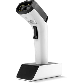 NETUM Bluetooth Wireless 1D Barcode Scanner, Hands Free CCD Barcode Reader with Stand Works with Mac OS, Windows, iOS, Android-DS5000White