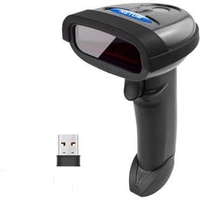 NETUM NT-1698W Wireless Barcode Scanner, 1D Laser Handheld Bar Code Reader for POS Work with Windows Mac Linux (Black)