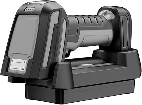 NETUM Ultra-Rugged Industrial Barcode Scanner Extended Range up to 7.87ft, Wireless 2D QR Code Scanner with Charging Stand, IP67 Waterproof and Dustproof, Support USB HID RS232 Bluetooth -GY60U