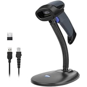 NETUM Wireless 2D QR Barcode Scanner Bluetooth with Stand, 3 in 1 Automatic Bar Code Imager Reader Handhold Scanner Gun Compatible for Laptops, Computers, Cashier, POS -M8S