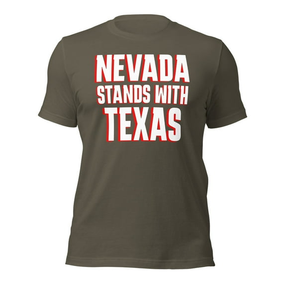 NEVADA stands with TEXAS patriotic AMERICAN Unisex t-shirt (Army, 3XL)
