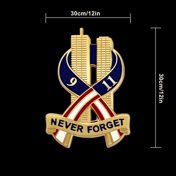 "NEVER FORGET" Car Decal, 12 Inches. Waterproof UV-Resistant Vinyl. Stick On Rear Window or Truck Bed. Memorial Theme Expressing a Promise to Never Forget.