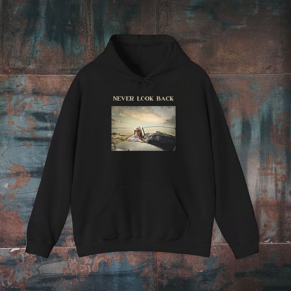 NEVER LOOK BACK Vintage Photo Look Unisex Heavy Blendâ„¢ Hooded Sweatshirt