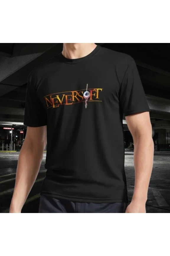 NEVER SOFT Active Logo T-Shirt Funny Size Mode American T-shirt