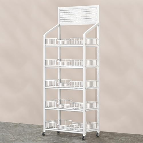 NEVKA 4 5 Tier Supermarket Shelf Display Rack, Commercial Snack