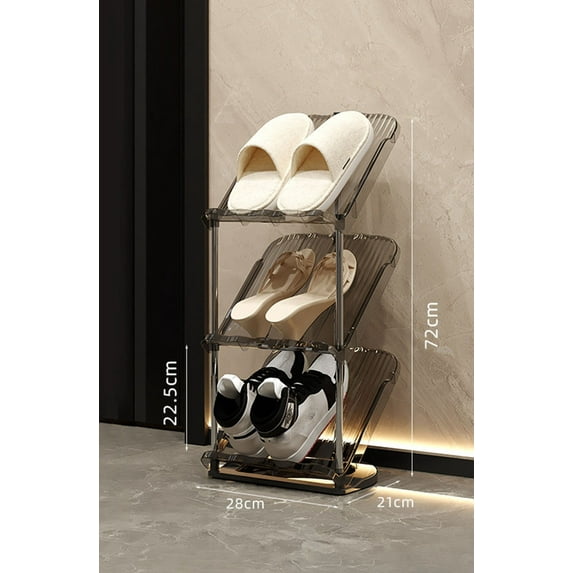 NEVO Gray Multi-Tier Shoe Rack - Modern Minimalist Shoe Storage Shelf, Space-Saving, Suitable for Various Shoe Types
