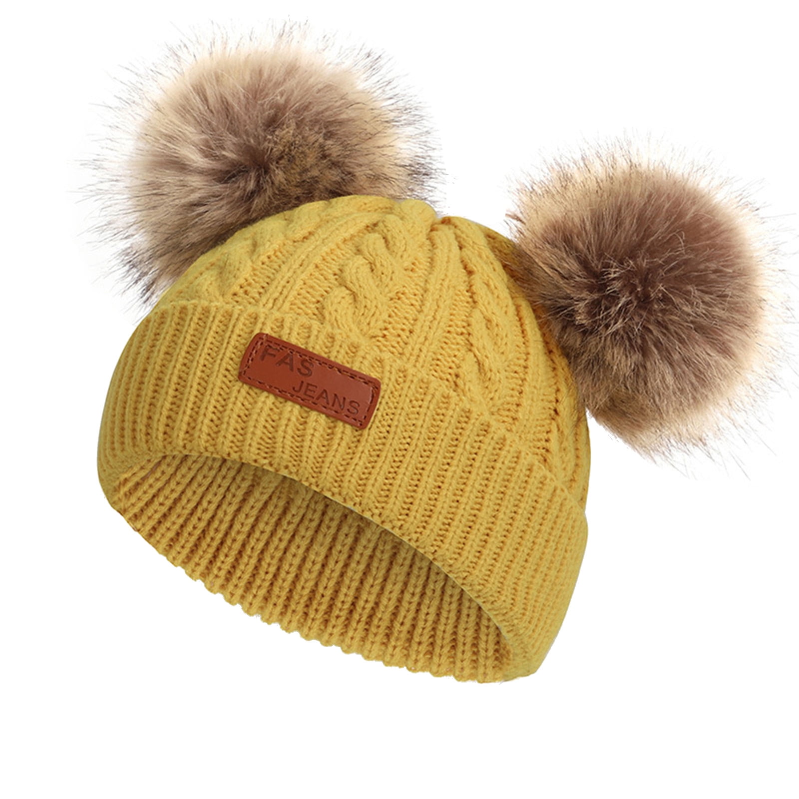 Awyjcas Knit Beanie Hat For Kids & Adults | Black/Yellow Winter Warm Cap, Ages 7-18 - View #13