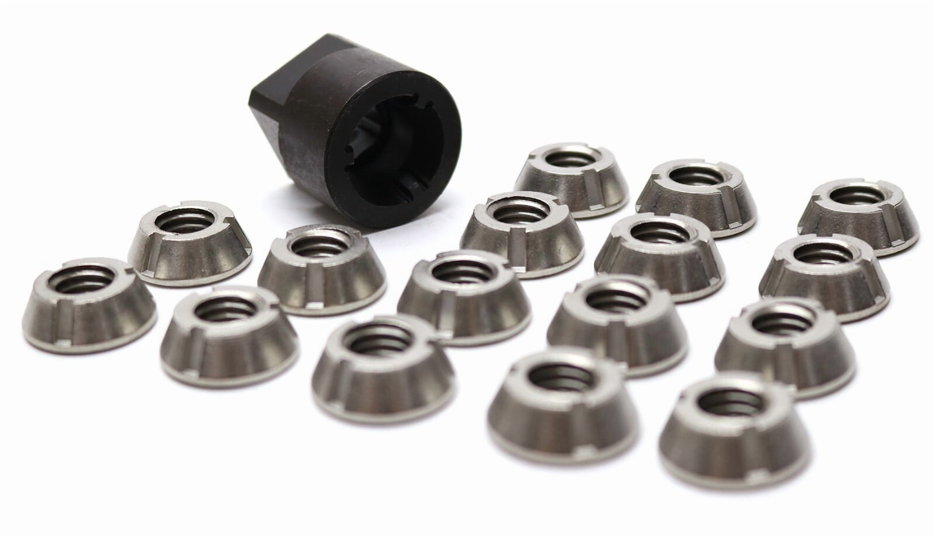 NEW 1/2-13 T-Groove Tamper Proof Security Nuts x 16 & Tool Socket ...