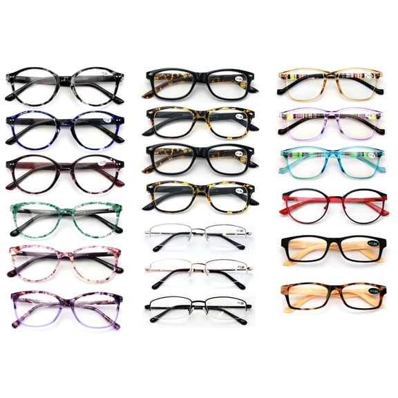 NEW 10 Pairs of lightweight, comfortable, and fashionable Reading Glasses - Your Choice in Power and Gender -Bulk +3.25