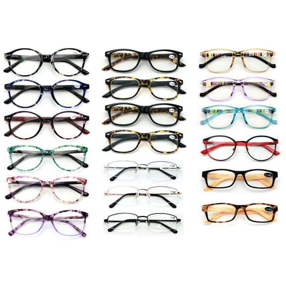 NEW 10 Pairs of Comfortable Lightweight Reading Glasses - Your Choice in Power and Gender -Bulk