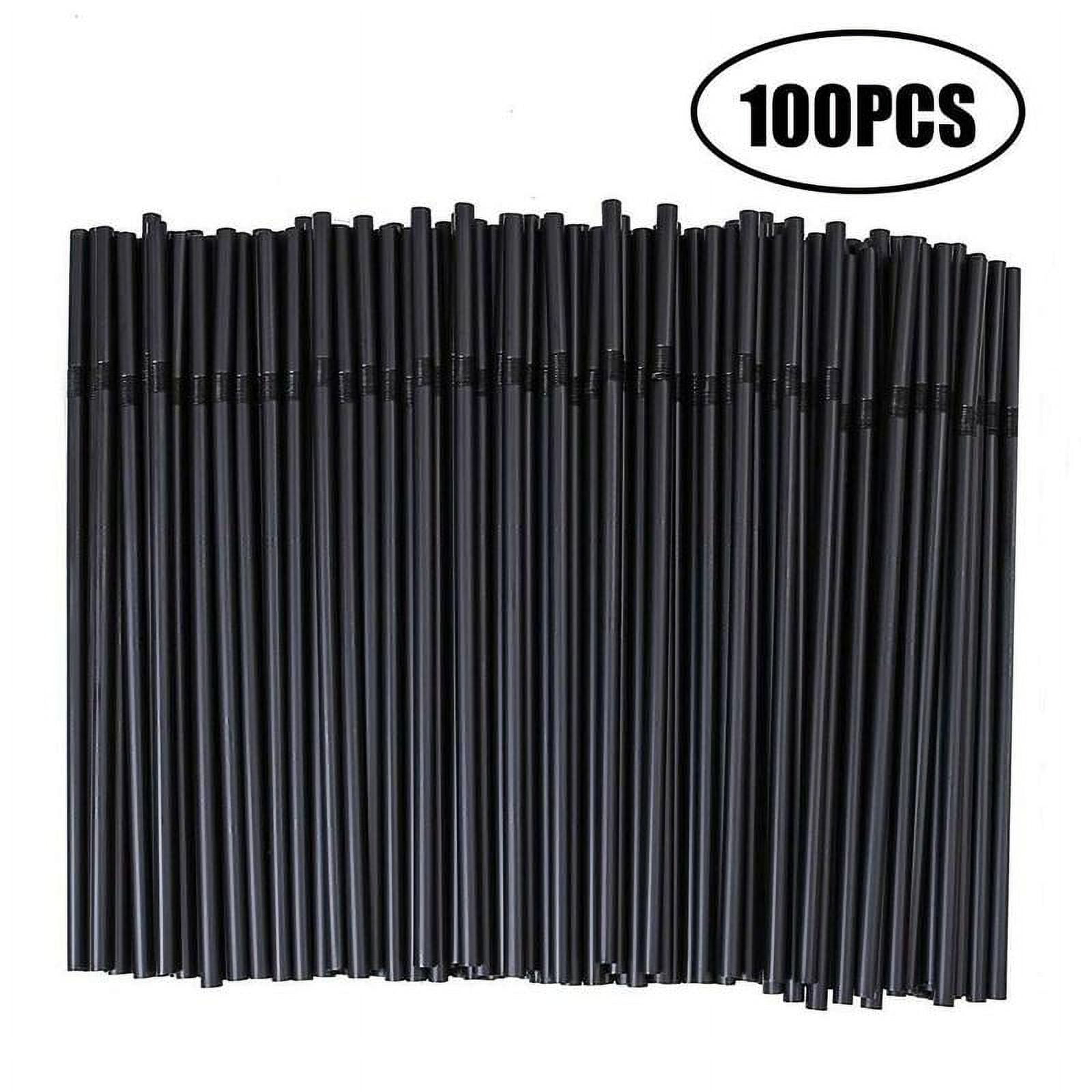NEW 100x Mini Short Cocktail Straws Small Black Plastic Straw Length Wedding^ Z6A2