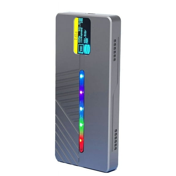 NEW 10Gbps RGB SSD M2 NVME NGFF Enclosure with Display Screen M/B+M Key M.2 External HD Case 4TB Type C Ard Drive