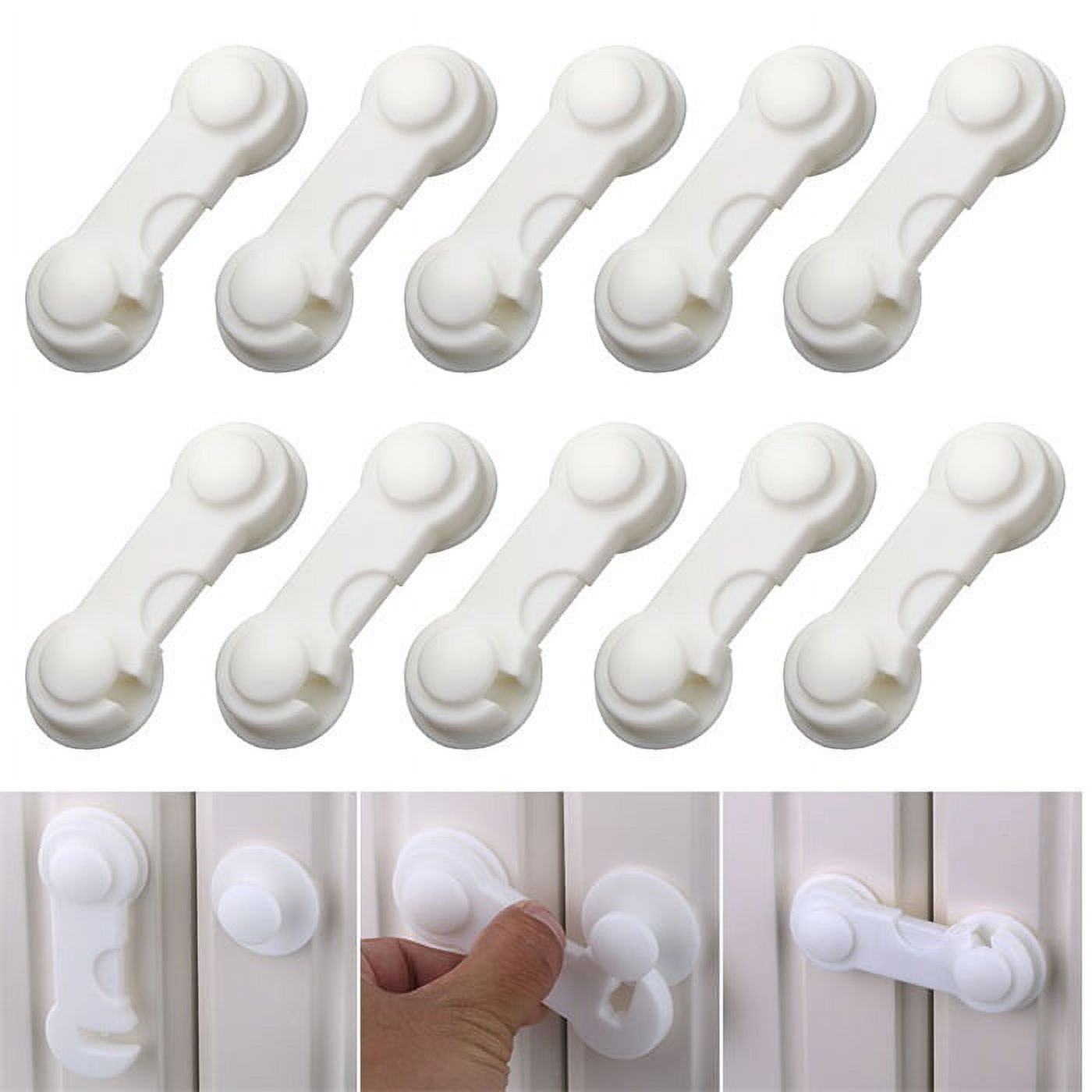 NEW 10PCS Child Drawer Safety Locks Strong Adhesive Baby Door Locks