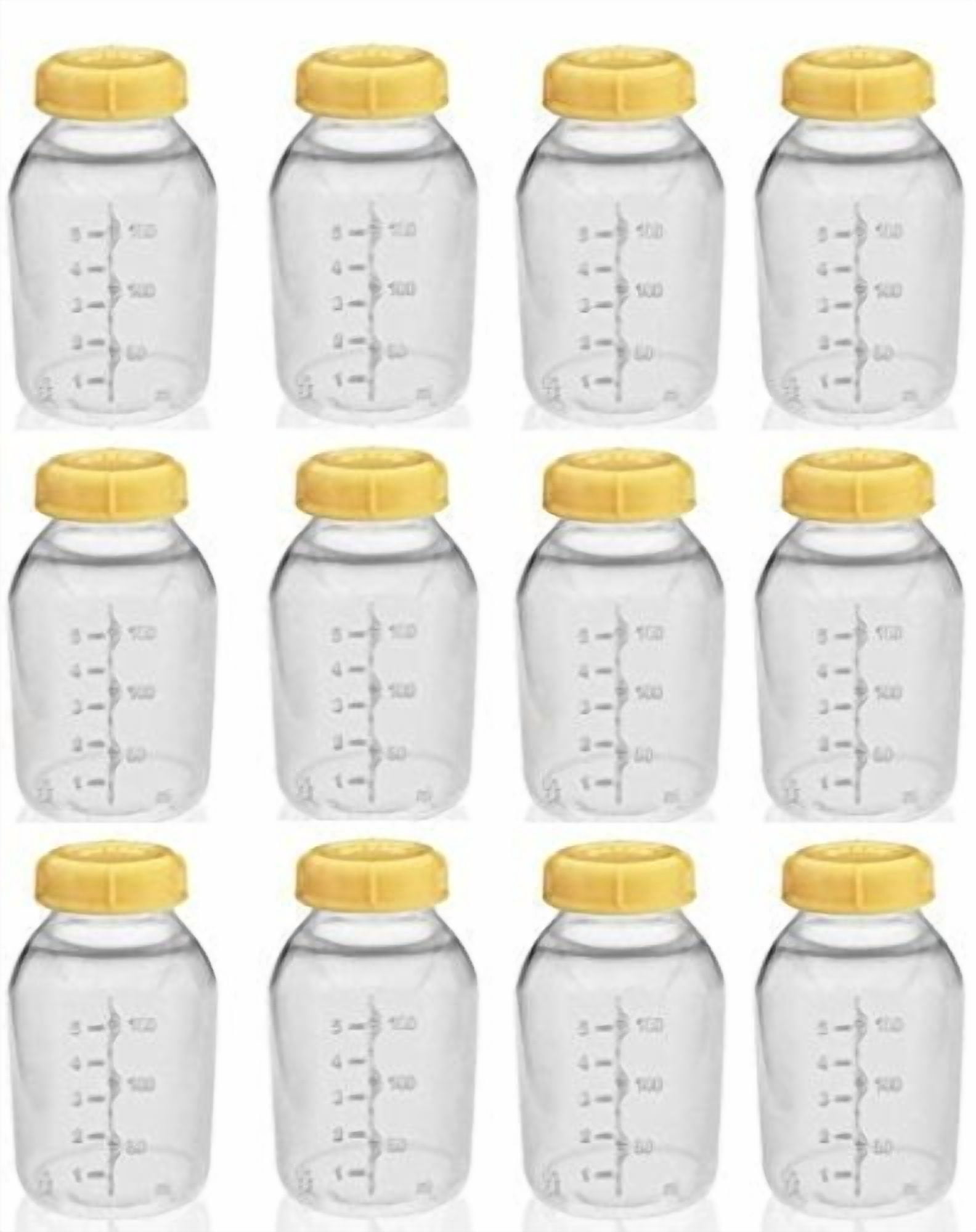 NEW! 12 MEDELA BREASTMILK COLLECTION STORAGE FEEDING BOTTLE SET w/lid 5oz /150ml