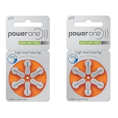 NEW 12 pcs Power One PowerOne Hearing Aid Batteries size P13 Expire Early 2021