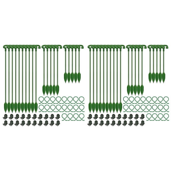 120Pcs Plant Supports Set - 40 Pack Flower Stakes Sticks (3 Sizes), Support Clips and Orchid