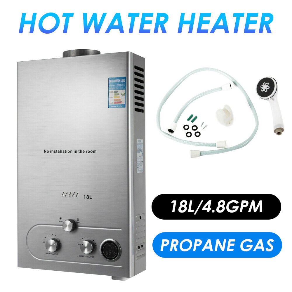 NEW 18L 110V Instant Hot Water Heater Tankless Gas Hot Water Heater +Show Head