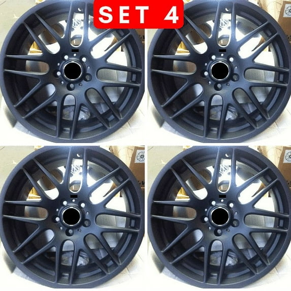 UCS AUTOPARTS Alloy 19" Rim 19x8.5 inch 5 Lug Matte Black for BMW 3 SERIES XDRIVE, 4 Pack