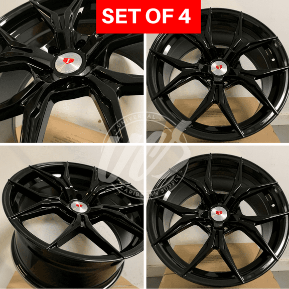 NEW 19 inch x 9.5 Alloy Wheels Rims Compatible with Bmw 5 lug Gloss Black +35 offset Set of 4
