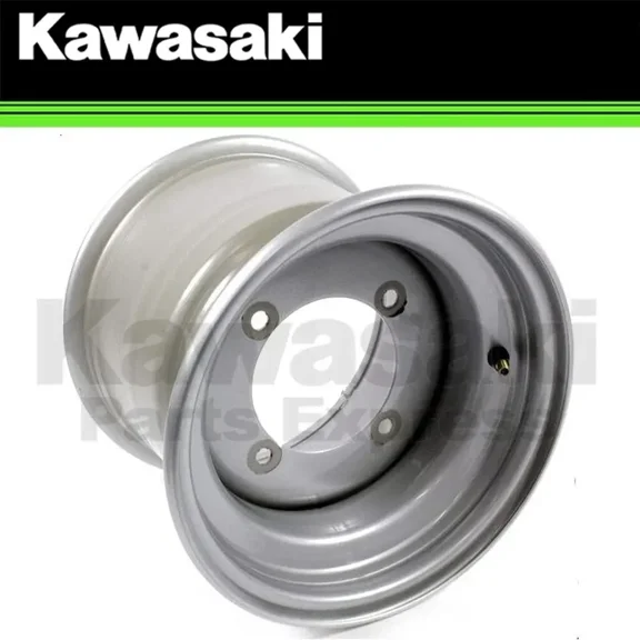 NEW 1998-2008 GENUINE OEM KAWASAKI MULE FLAT SILVER RIM 10X8.5 KAF620 KAF950