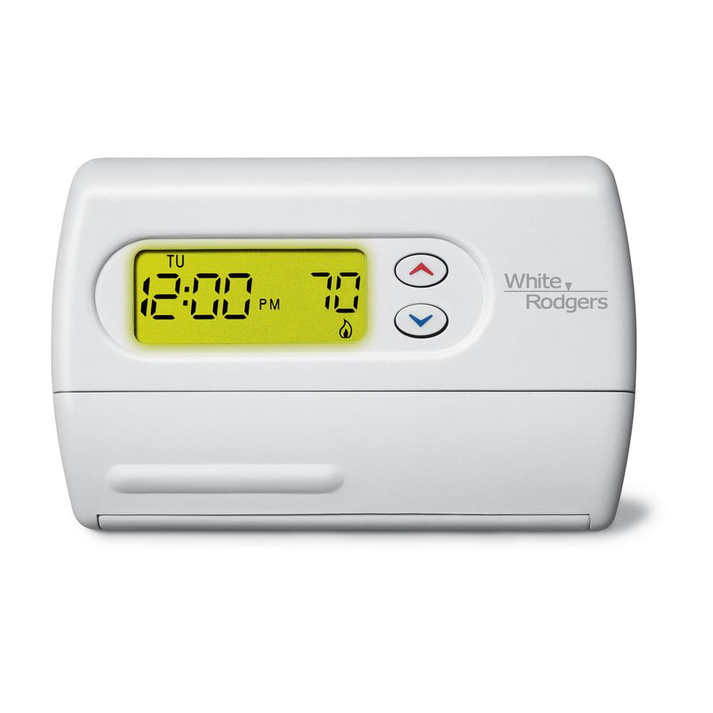 White Programmable Digital Heat Pump Thermostat with Touchscreen