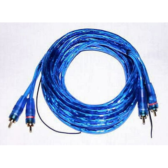 NEW 2 CHANNEL 9 FOOT BLUE RCA CABLE GOLD PLATED CAR STEREO HOME FEET