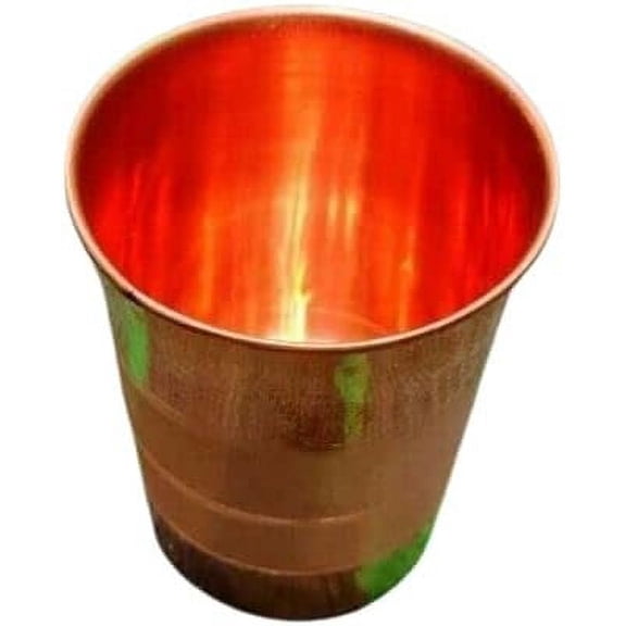 NEW 2 PCS PURE COOPER GLASS FOR PUJA ARAGH RELIGIOUS GIFT ITEM