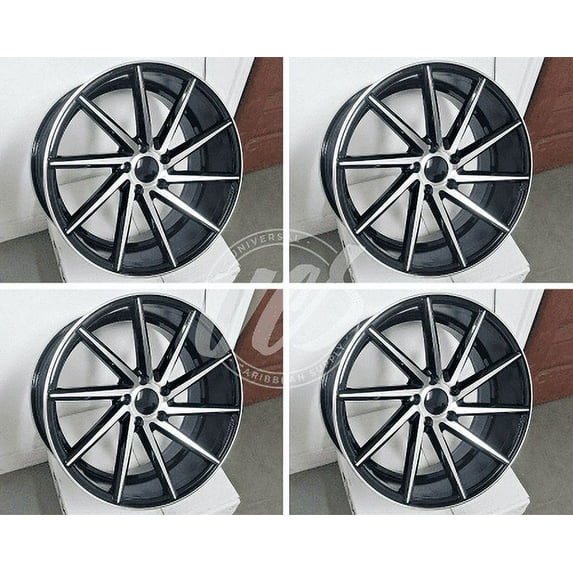 NEW 20 inch x 10 Alloy Wheels Rims Bolt Pattern 5x114.3 Black Machined Face +35 offset Set of 4