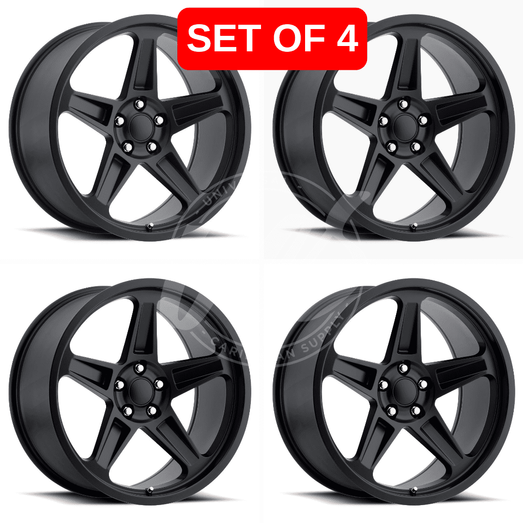 UCS AUTOPARTS Alloy 20" Rim 20x9" 5 Lugs, Matte Black, 4 Pack