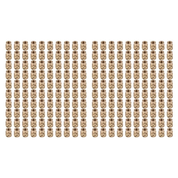 200Pcs M3 Thread Knurled Brass Threaded Heat Set Heat Insert Embedment Nut for 3D Printer