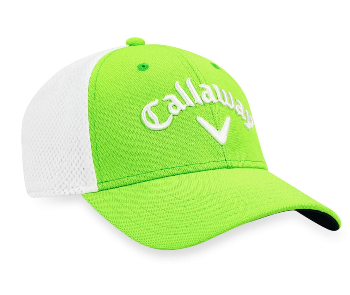 NEW 2017 Callaway Golf Mesh Fitted Lime Green/White Large/XL