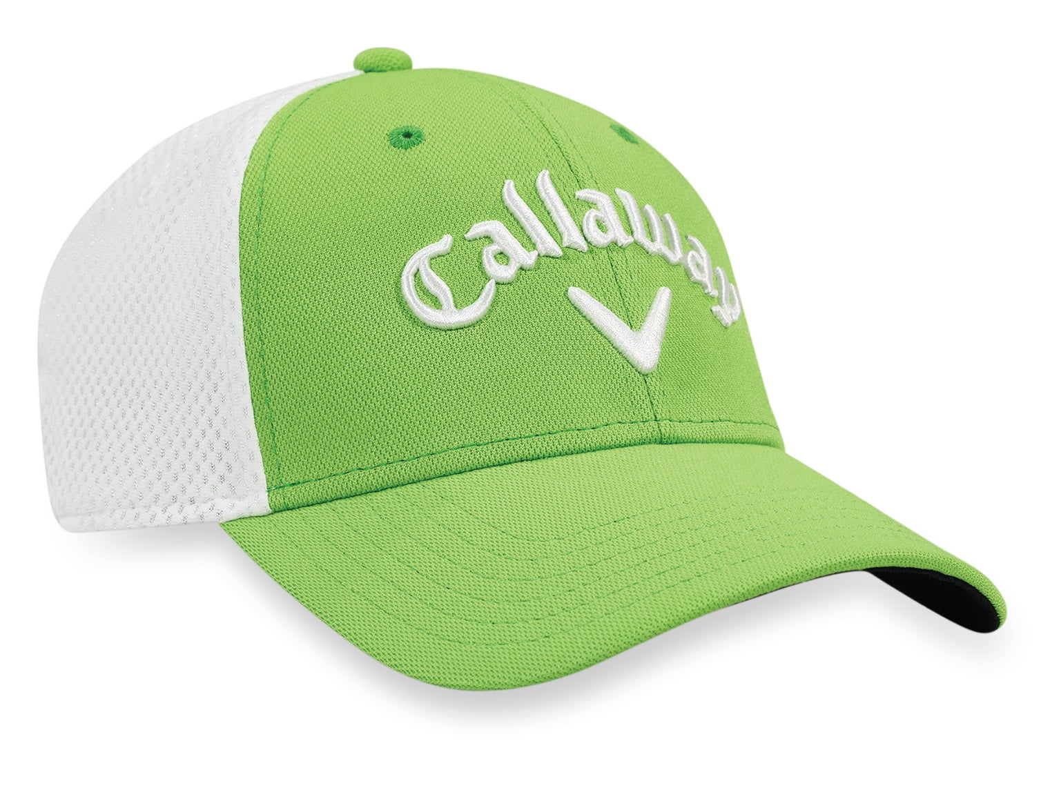 NEW 2017 Callaway Golf Mesh Fitted Lime Green White Small Medium