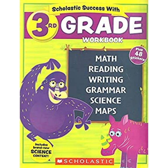Pre-Owned NEW 2018 Edition Scholastic - 3rd Grade Workbook with Motivational Stickers (Paperback) 133830660X 9781338306606