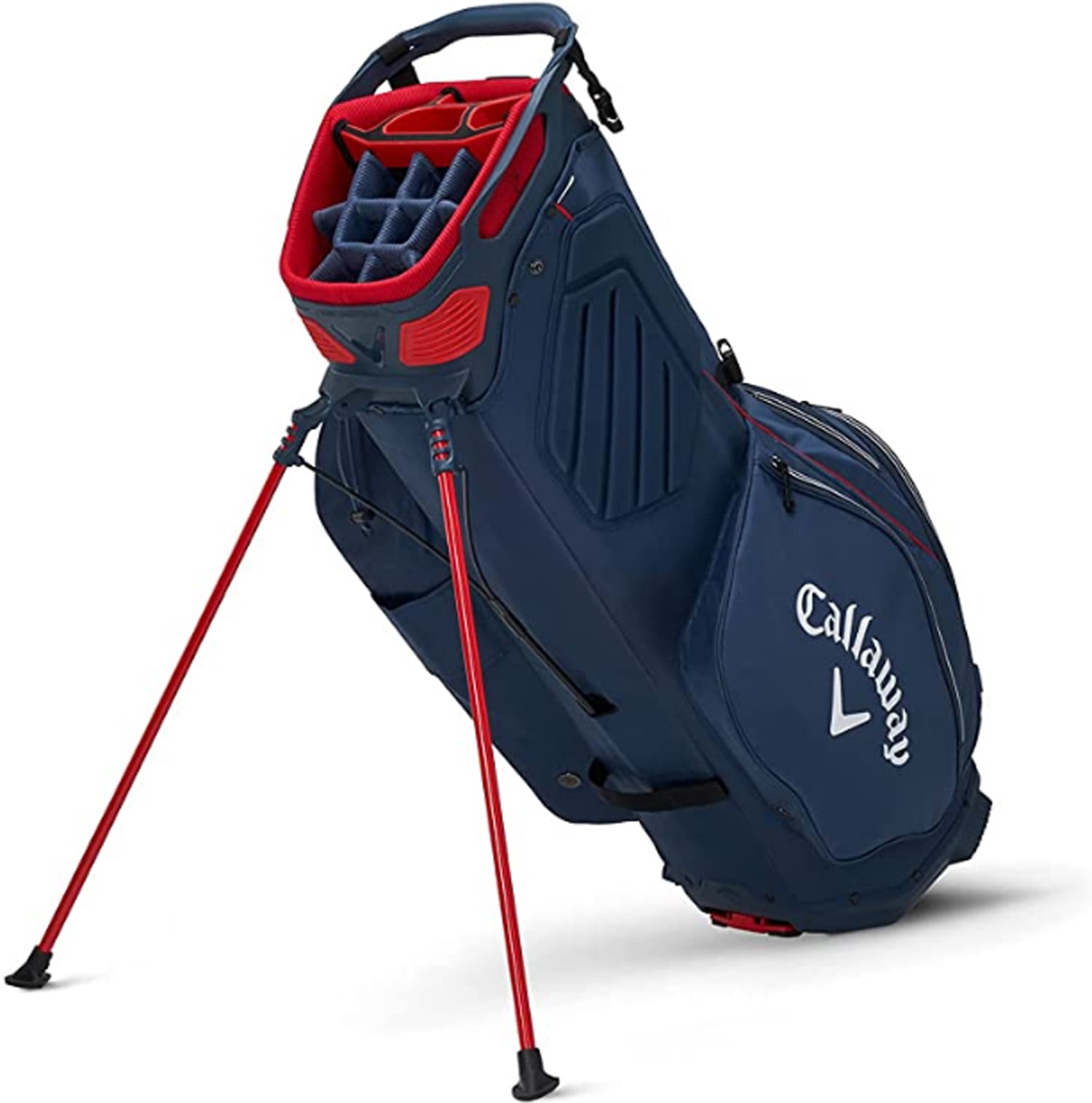 NEW 2022 Callaway Golf Fairway 14 Navy/Red/White Double Strap Stand Golf Bag