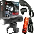 thumbnail image 1 of [NEW 2023] GPX-950 Bike Lights Compatible With Garmin / Go-Pro Mounts USB-C Rechargeable Front And Back Bicycle Light For Night Riding - Quarter Turn & Twist (950 Lumens), 1 of 7
