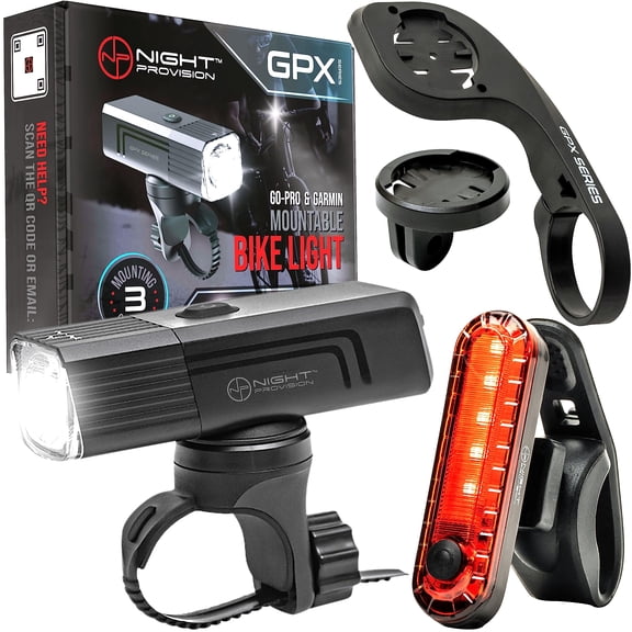 [NEW 2023] GPX-950 Bike Lights Compatible With Garmin / Go-Pro Mounts USB-C Rechargeable Front And Back Bicycle Light For Night Riding - Quarter Turn & Twist (950 Lumens)