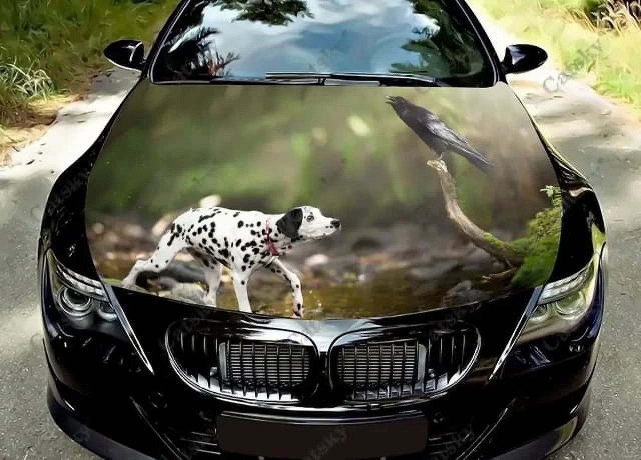 NEW 2024 Dalmatian Car Hood Vinyl Stickers Wrap Vinyl Film Engine Cover Decals Sticker Car