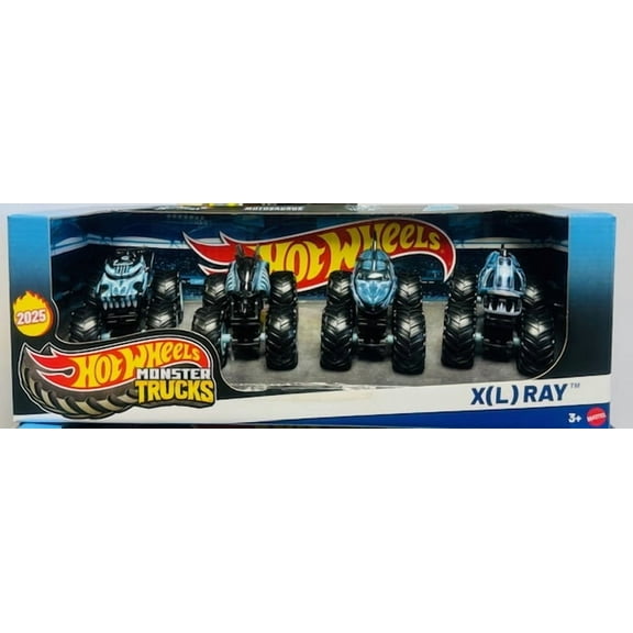NEW 2025 Hot Wheels Monster Trucks X(L) Ray 4 Pack