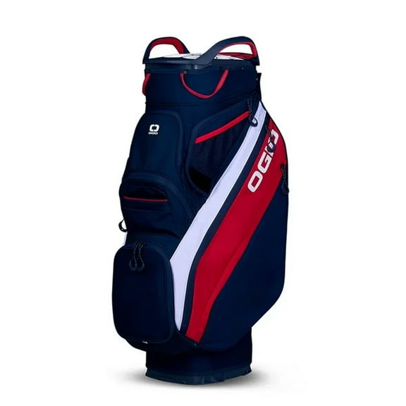 NEW 2025 Ogio Silencer 15-Way Red/White/Blue Cart Golf Bag