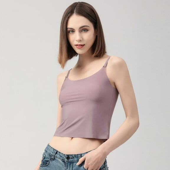 NEW 2025 Summer Sleeveless Tank Tops Women Seamless Ice Silk Vest Female Mini Nightgowns Lady Sexy Short Solid Camisole