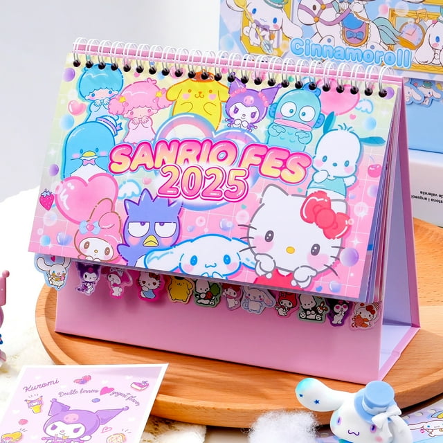 NEW 2025 Year Cartoon Calendar Anime Sanrio Kuromi Cinnamoroll My melody Cute Calendar Kawaii